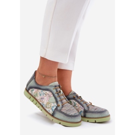 Women's leather shoes patterned maciejka 06784-09 green 1 Women's leather shoes patterned maciejka 06784-09 green 1