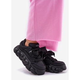 Women's leather sneakers on the massive platform Goe RR2N4044 black 1 Women's leather sneakers on the massive platform Goe RR2N4044 black 1