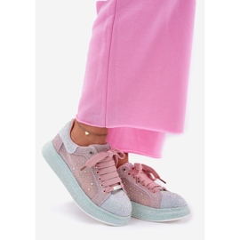 Decorated sneakers on the Goe RR2N4009 Multikolor platform pink 1