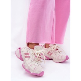 Women's leather sneakers goe rr2n4038 pink 2