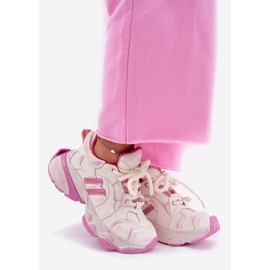 Women's leather sneakers goe rr2n4038 pink 1