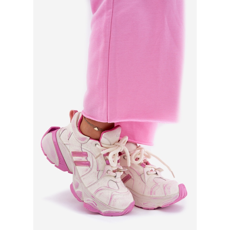 Women's leather sneakers goe rr2n4038 pink 1 Women's leather sneakers goe rr2n4038 pink 1