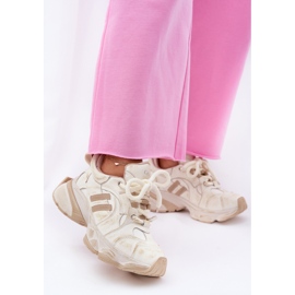 Women's leather sneakers goe rr2N4037 beige 2