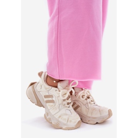 Women's leather sneakers goe rr2N4037 beige 1