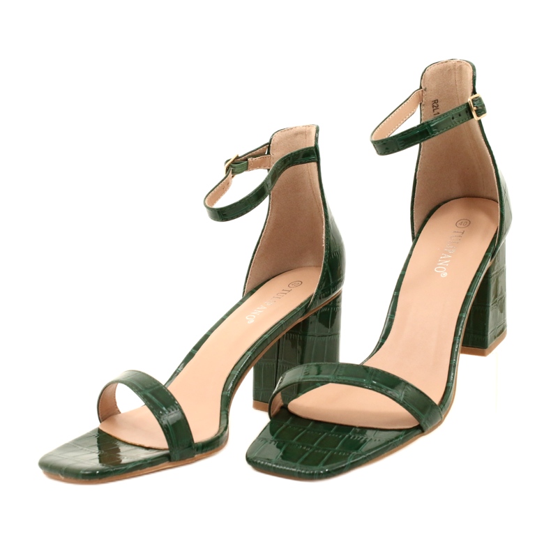 Women's snake sandals green pattern 6
