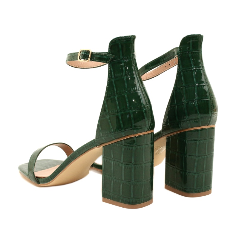 Women's snake sandals green pattern 9