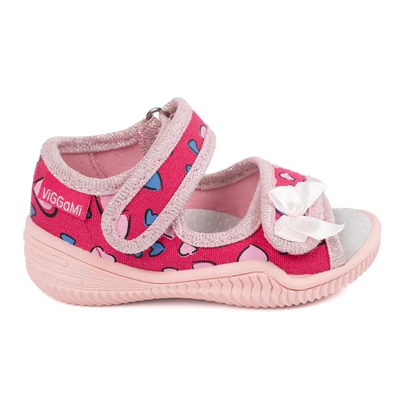 Girls' slippers Viggami Ania hearts pink 1 Girls' slippers Viggami Ania hearts pink 1
