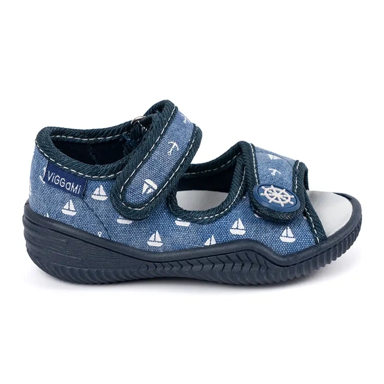 Boys' slippers Viggami Szymek ornament blue 1