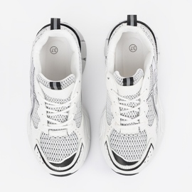 Sportowe white and white sneakers with mesh 2 Sportowe white and white sneakers with mesh 2