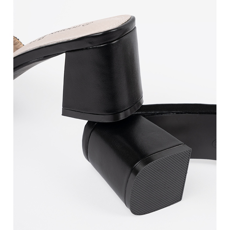 Goodin Tweed black and white slippers on the post 1