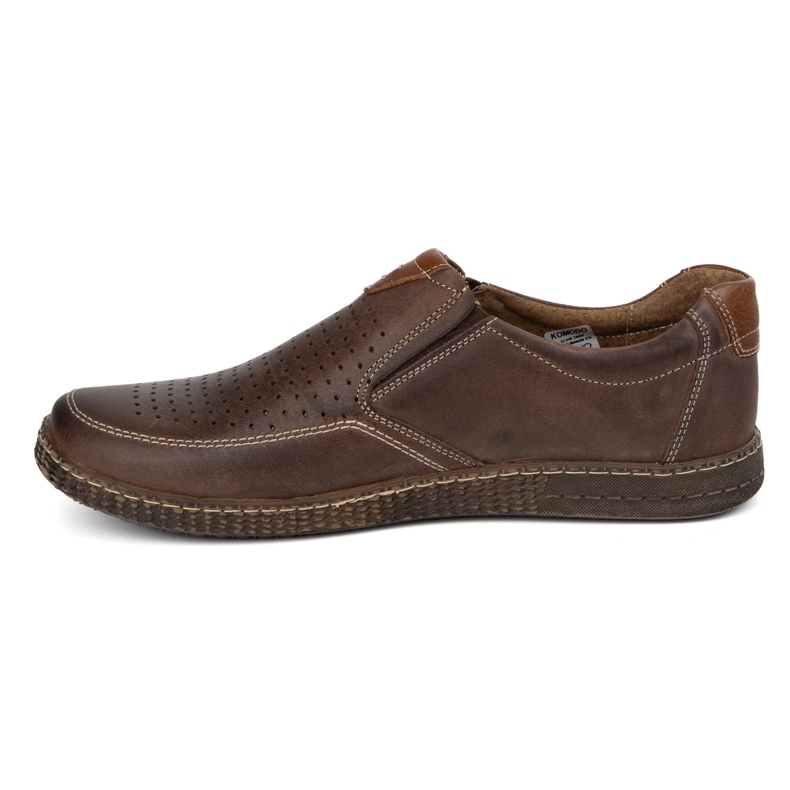 KOMODO Men's leather shoes casual openwork 854/l/2 brown 1