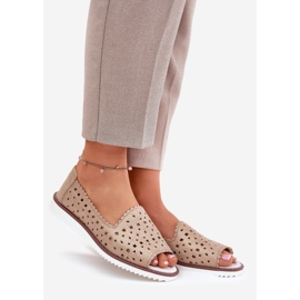 S.Barski Leather openwork ballerinas with bare fingers S. Barski LR51-922 gold golden 1 S.Barski Leather openwork ballerinas with bare fingers S. Barski LR51-922 gold golden 1