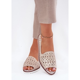 S.Barski Leather openwork ballerinas with bare fingers S. Barski LR51-922 beige 2 S.Barski Leather openwork ballerinas with bare fingers S. Barski LR51-922 beige 2