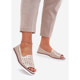 S.Barski Leather openwork ballerinas with bare fingers S. Barski LR51-922 beige 1 S.Barski Leather openwork ballerinas with bare fingers S. Barski LR51-922 beige 1