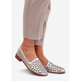 S.Barski Leather Openwork Women's Moccasins S. Barski LR51-646 PLN golden 1 S.Barski Leather Openwork Women's Moccasins S. Barski LR51-646 PLN golden 1