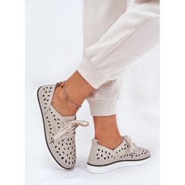 S.Barski Women's leather shoes S. Barski LR51-610 beige 5