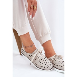 S.Barski Women's leather shoes S. Barski LR51-610 beige 7