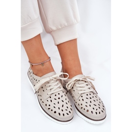 S.Barski Women's leather shoes S. Barski LR51-610 beige 8