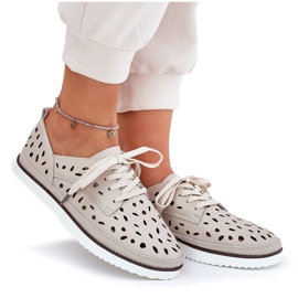 S.Barski Women's leather shoes S. Barski LR51-610 beige 9