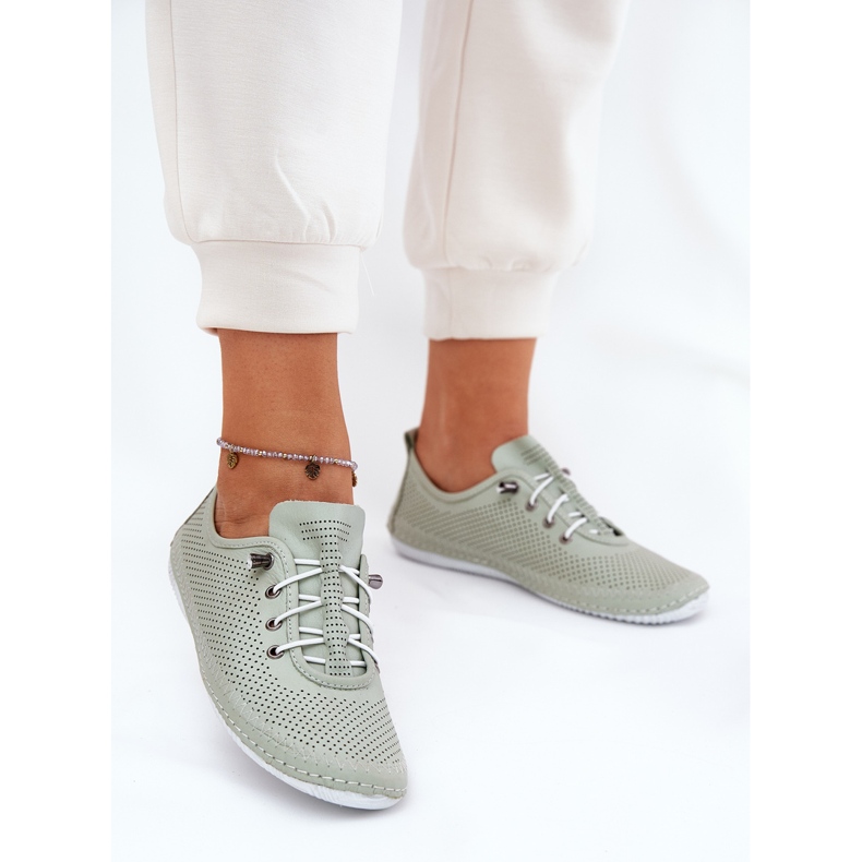 Women's shoes made of natural leather Artiker 54C0833 light green 2 Women's shoes made of natural leather Artiker 54C0833 light green 2