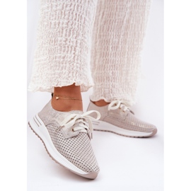 Leather light women's shoes on the Artiker 56C2113 beige-gold platform 2 Leather light women's shoes on the Artiker 56C2113 beige-gold platform 2