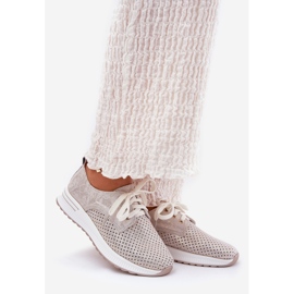 Leather light women's shoes on the Artiker 56C2113 beige-gold platform 1 Leather light women's shoes on the Artiker 56C2113 beige-gold platform 1