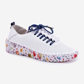 Leather shoes on the patterned Artiker 52C1713 platform white 2