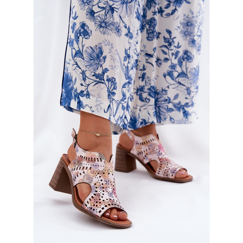 Jezzi Openwork women's sandals on the multicolor post multicolored 2