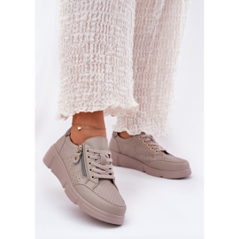 Sneakers leather sports shoes on the platform with the Vinceza 88019 Castle Dark -Care beige 2 Sneakers leather sports shoes on the platform with the Vinceza 88019 Castle Dark -Care beige 2