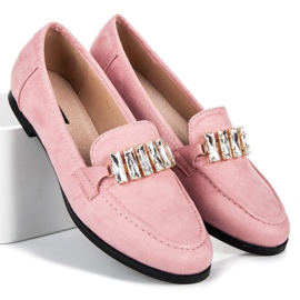 Vices Suede shoes with an ornament pink 1
