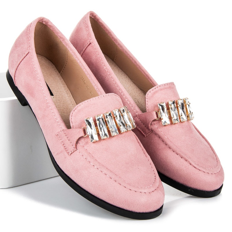 Vices Suede shoes with an ornament pink 1