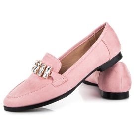 Vices Suede shoes with an ornament pink 2