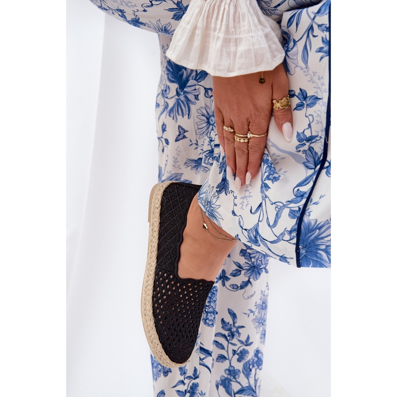 Women's espadrilles with Vinceza 13625 Black braid 2