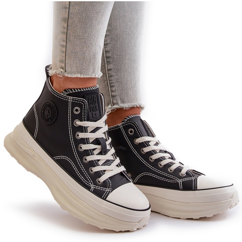 Women's sneakers on the platform Big Star OO274063 black platform 4 Women's sneakers on the platform Big Star OO274063 black platform 4