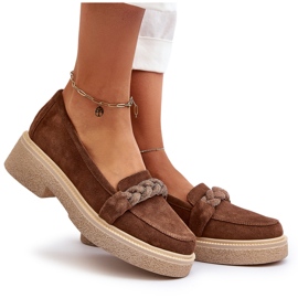 Zazoo 3429/W Women's Suede Moccasins With Decoration, Brown 5