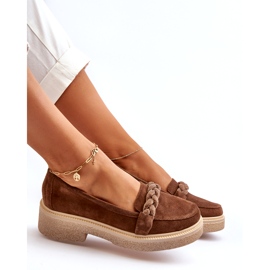 Zazoo 3429/W Women's Suede Moccasins With Decoration, Brown 4