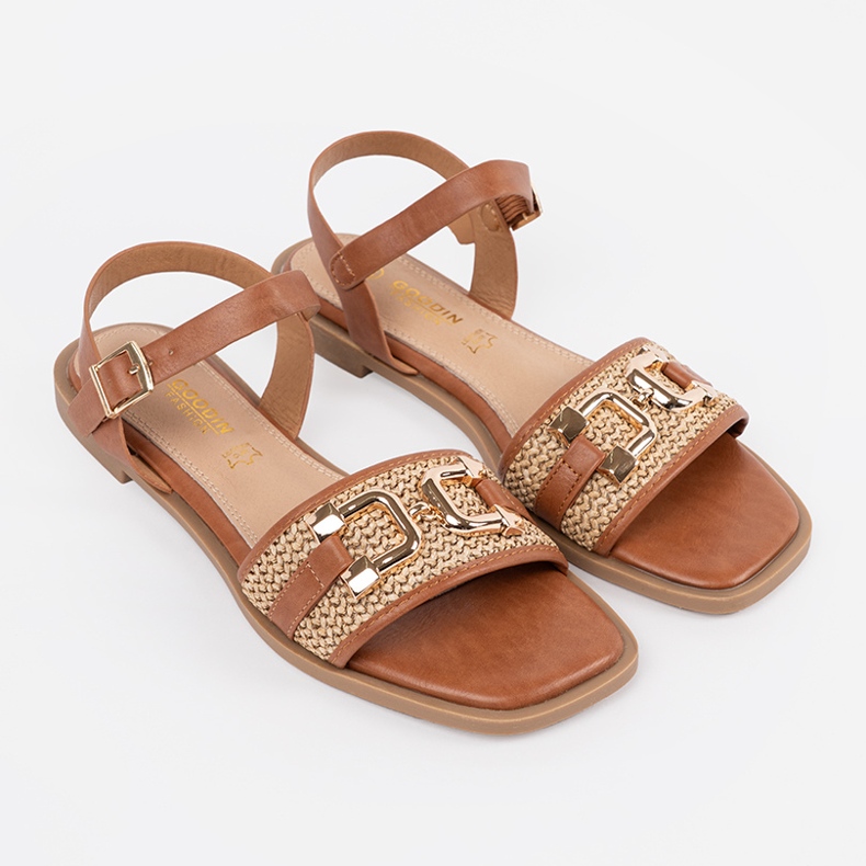 Goodin Brown sandals with a leather insert 1 Goodin Brown sandals with a leather insert 1