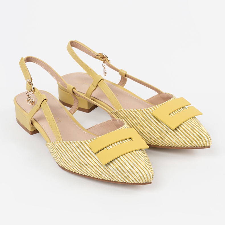 Goodin Yellow sandals with an open heel 1