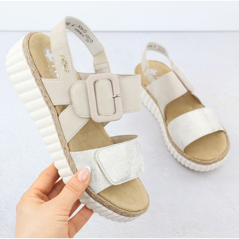 Women's sandals for beige Rieker 69260-60 1 Women's sandals for beige Rieker 69260-60 1