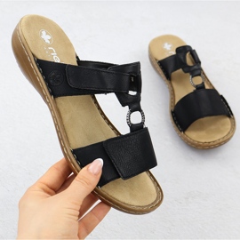 Women's flip-flops for Velcro Black Rieker 60885-00 1