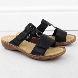 Women's flip-flops for Velcro Black Rieker 60885-00 2