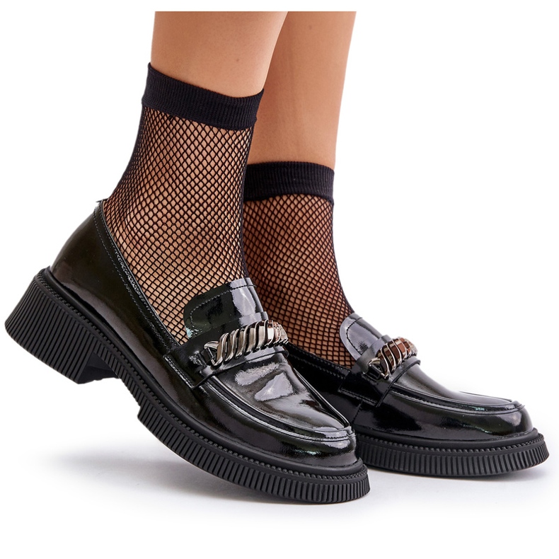 S.Barski Women's varnished LoAffoles loafers with decoration LZ42-030 black 5 S.Barski Women's varnished LoAffoles loafers with decoration LZ42-030 black 5