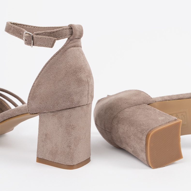 Goodin Beige suede sandals on the post 1 Goodin Beige suede sandals on the post 1