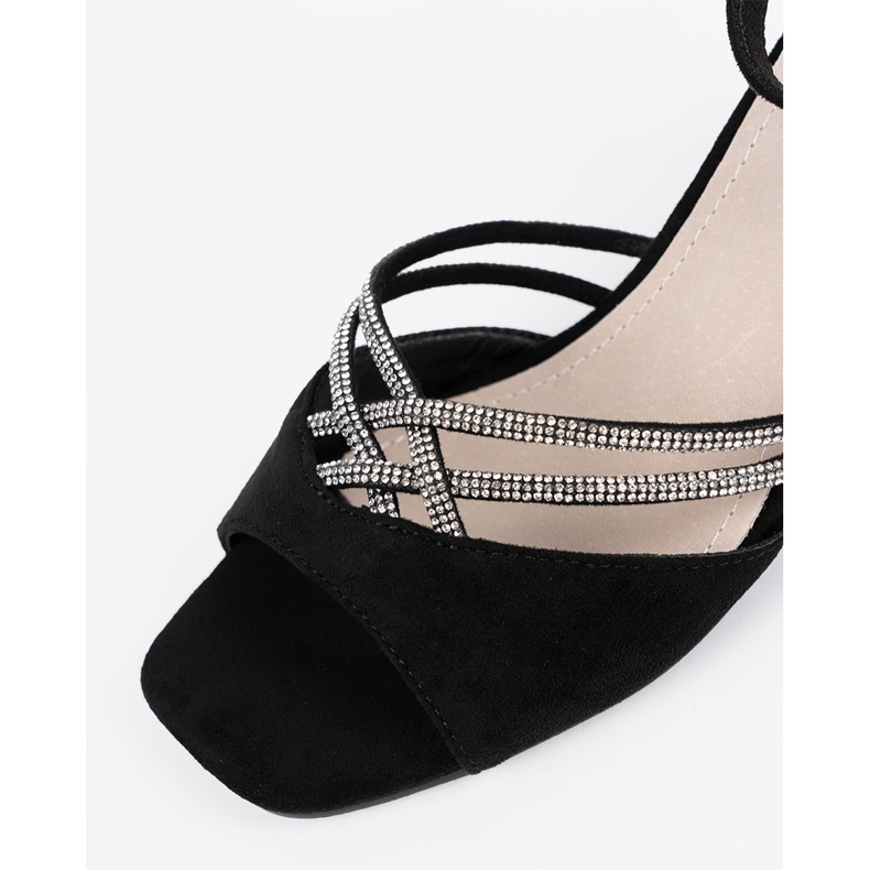 Goodin Black suede sandals on the post 2