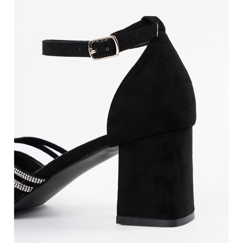 Goodin Black suede sandals on the post 1