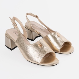 Goodin Suede golden sandals golden heels 2 Goodin Suede golden sandals golden heels 2