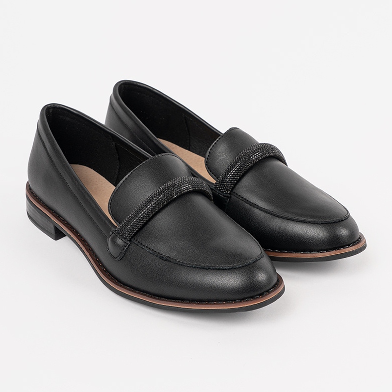Black loafers with Sergio Leone leather insert 1 Black loafers with Sergio Leone leather insert 1