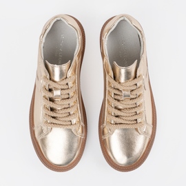 Golden Sneakers Women's Leather Sergio Leone 2