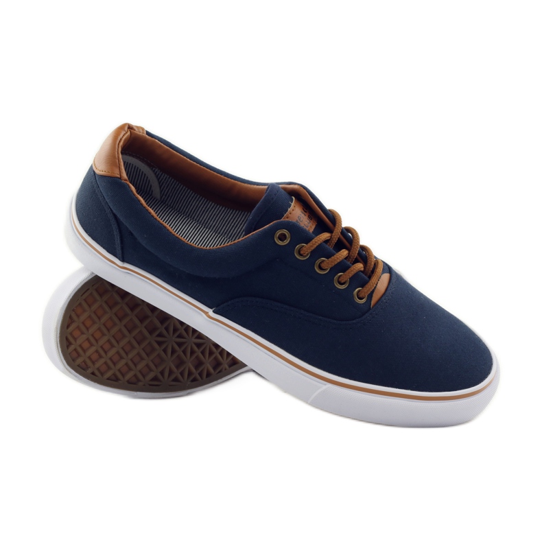 American Club Navy blue sneakers tied 18-65 brown 3 American Club Navy blue sneakers tied 18-65 brown 3