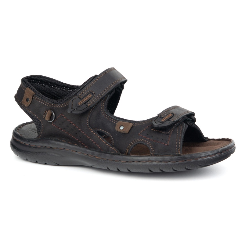 KOMODO Men's 552K leather sandals with Velcro - perfect for the summer for active men black 1 KOMODO Men's 552K leather sandals with Velcro - perfect for the summer for active men black 1